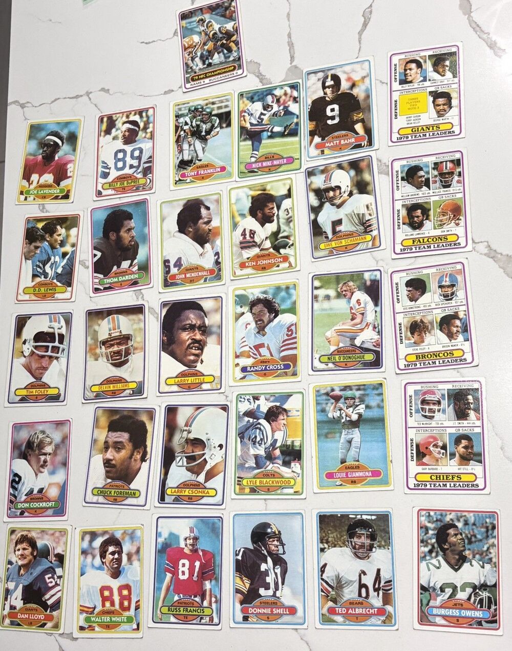 LOT 31 1980 Topps Football Cards 1979 Team Leaders / NFC Championship, GOOD-VG